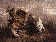 Nicolae Grigorescu Dragos Fighting the Bison Germany oil painting artist